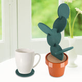 Novelty Potted Cactus Cup Mat Pad Heat Insulation Coasters Table Desktop Decoration
