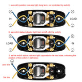 AC 250V 10A Inline ON/OFF Table Desk Lamp Cord Cable Switch with LED Indicator Light Black