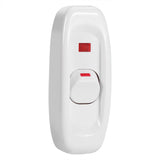AC 250V 10A Inline ON/OFF Table Desk Lamp Cord Cable Switch with LED Indicator Light White