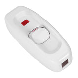 AC 250V 10A Inline ON/OFF Table Desk Lamp Cord Cable Switch with LED Indicator Light White