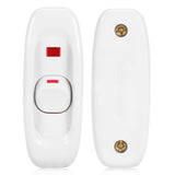 AC 250V 10A Inline ON/OFF Table Desk Lamp Cord Cable Switch with LED Indicator Light White