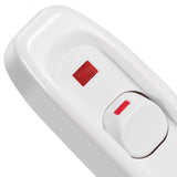 AC 250V 10A Inline ON/OFF Table Desk Lamp Cord Cable Switch with LED Indicator Light White