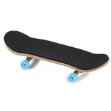 1Pc Maple Wooden Alloy Fingerboard Finger Skateboard With Box Reduce Pressure Gifts Light Blue