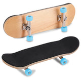 1Pc Maple Wooden Alloy Fingerboard Finger Skateboard With Box Reduce Pressure Gifts Light Blue