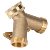 3/4 Inch Brass 2 Way Valve Splitter Hose Pipe Tap Connectors for Garden Irrigation