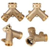3/4 Inch Brass 2 Way Valve Splitter Hose Pipe Tap Connectors for Garden Irrigation