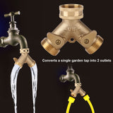 3/4 Inch Brass 2 Way Valve Splitter Hose Pipe Tap Connectors for Garden Irrigation