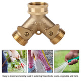 3/4 Inch Brass 2 Way Valve Splitter Hose Pipe Tap Connectors for Garden Irrigation