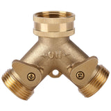 3/4 Inch Brass 2 Way Valve Splitter Hose Pipe Tap Connectors for Garden Irrigation