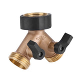 Brass Water Tap Adapter 2 Way Y Shape 3/4 Hose Connector Garden Irrigation (American Standard)
