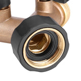 Brass Water Tap Adapter 2 Way Y Shape 3/4 Hose Connector Garden Irrigation (American Standard)