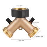 Brass Water Tap Adapter 2 Way Y Shape 3/4 Hose Connector Garden Irrigation (American Standard)