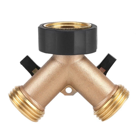 Brass Water Tap Adapter 2 Way Y Shape 3/4 Hose Connector Garden Irrigation (European Standard) In Australia - Darrahopens