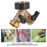 Brass Water Tap Adapter 2 Way Y Shape 3/4 Hose Connector Garden Irrigation (European Standard)