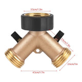 Brass Water Tap Adapter 2 Way Y Shape 3/4 Hose Connector Garden Irrigation (European Standard)