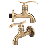 Antique Style Brass Washing Machine Faucet Wall Mount Laundry Cold Water Tap Bathroom Use