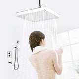 8" Inch Square Chrome Face Rainfall LED Shower Head 7 Colors Changing Romantic Light Home