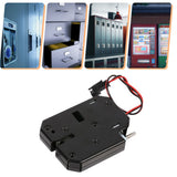 DC 12V 2A Electromagnetic Electric Control Cabinet Drawer Lockers Lock Latch Carbon Steel Black