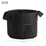 Black Plants Growing Bag Vegetable Flower Aeration Planting Pot Container (3 Gallon 20 x 25cm)