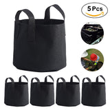Black Plants Growing Bag Vegetable Flower Aeration Planting Pot Container (5 Gallon 25 x 30cm)
