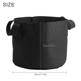 Black Plants Growing Bag Vegetable Flower Aeration Planting Pot Container (5 Gallon 25 x 30cm)