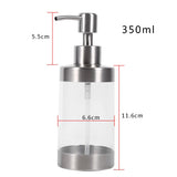 1PC 350ml Soap Dispenser Countertop Pump Lotion Bottle 304 Stainless Steel&Acrylic