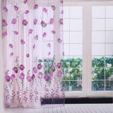 100*200cm Tulips Printing Tulle Curtains Sheer Drape Balcony Window Decoration Purple In Australia - Darrahopens