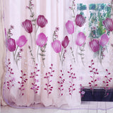100*200cm Tulips Printing Tulle Curtains Sheer Drape Balcony Window Decoration Purple In Australia - Darrahopens