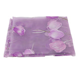 100*200cm Tulips Printing Tulle Curtains Sheer Drape Balcony Window Decoration Purple