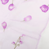 100*200cm Tulips Printing Tulle Curtains Sheer Drape Balcony Window Decoration Purple