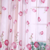 100*200cm Tulips Printing Tulle Curtains Sheer Drape Balcony Window Decoration Pink In Australia - Darrahopens