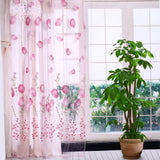 100*200cm Tulips Printing Tulle Curtains Sheer Drape Balcony Window Decoration Pink In Australia - Darrahopens