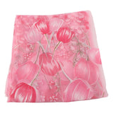 100*200cm Tulips Printing Tulle Curtains Sheer Drape Balcony Window Decoration Pink