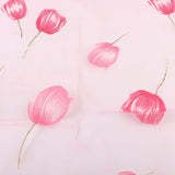 100*200cm Tulips Printing Tulle Curtains Sheer Drape Balcony Window Decoration Pink