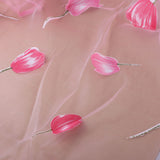 100*200cm Tulips Printing Tulle Curtains Sheer Drape Balcony Window Decoration Pink