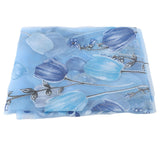 100*200cm Tulips Printing Tulle Curtains Sheer Drape Balcony Window Decoration Blue