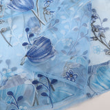 100*200cm Tulips Printing Tulle Curtains Sheer Drape Balcony Window Decoration Blue
