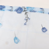 100*200cm Tulips Printing Tulle Curtains Sheer Drape Balcony Window Decoration Blue
