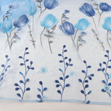 100*200cm Tulips Printing Tulle Curtains Sheer Drape Balcony Window Decoration Blue