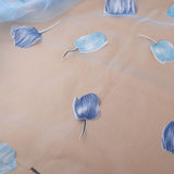 100*200cm Tulips Printing Tulle Curtains Sheer Drape Balcony Window Decoration Blue