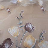 100*200cm Tulips Printing Tulle Curtains Sheer Drape Balcony Window Decoration Orange