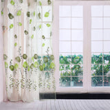 100*200cm Tulips Printing Tulle Curtains Sheer Drape Balcony Window Decoration Green In Australia - Darrahopens