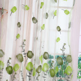 100*200cm Tulips Printing Tulle Curtains Sheer Drape Balcony Window Decoration Green In Australia - Darrahopens
