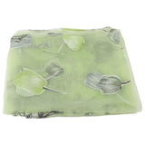 100*200cm Tulips Printing Tulle Curtains Sheer Drape Balcony Window Decoration Green