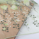 100*200cm Tulips Printing Tulle Curtains Sheer Drape Balcony Window Decoration Green