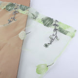 100*200cm Tulips Printing Tulle Curtains Sheer Drape Balcony Window Decoration Green