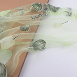 100*200cm Tulips Printing Tulle Curtains Sheer Drape Balcony Window Decoration Green