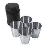 Portable Stainless Steel Tea Coffee Cup 30ml Beer Mug Bag Using for Travel (4 pcs) In Australia - Darrahopens