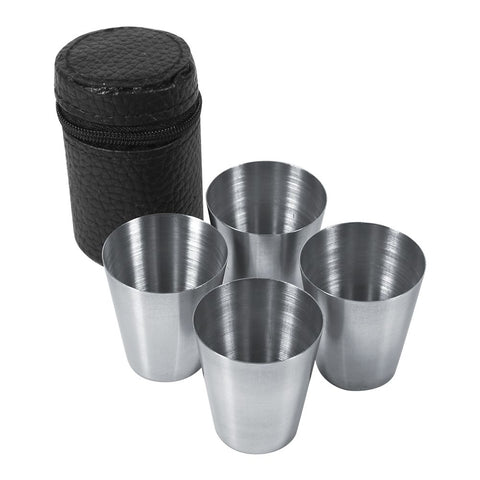 Portable Stainless Steel Tea Coffee Cup 30ml Beer Mug Bag Using for Travel (4 pcs) In Australia - Darrahopens