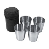 Portable Stainless Steel Tea Coffee Cup 30ml Beer Mug Bag Using for Travel (4 pcs) In Australia - Darrahopens